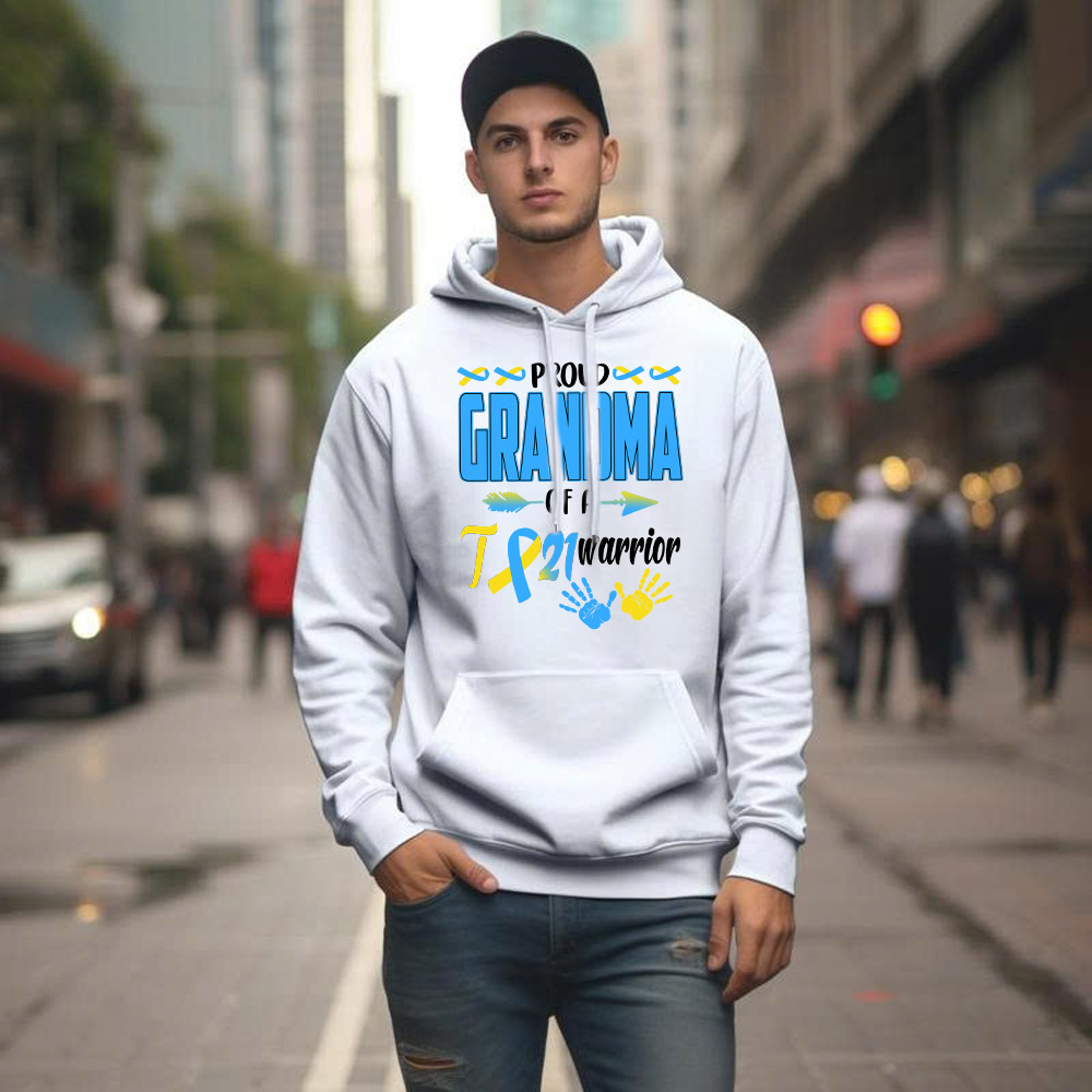 Proud Grandma Of A 21 Warrior Shirt Down Syndrome Awareness Matching Family Hoodie Gift