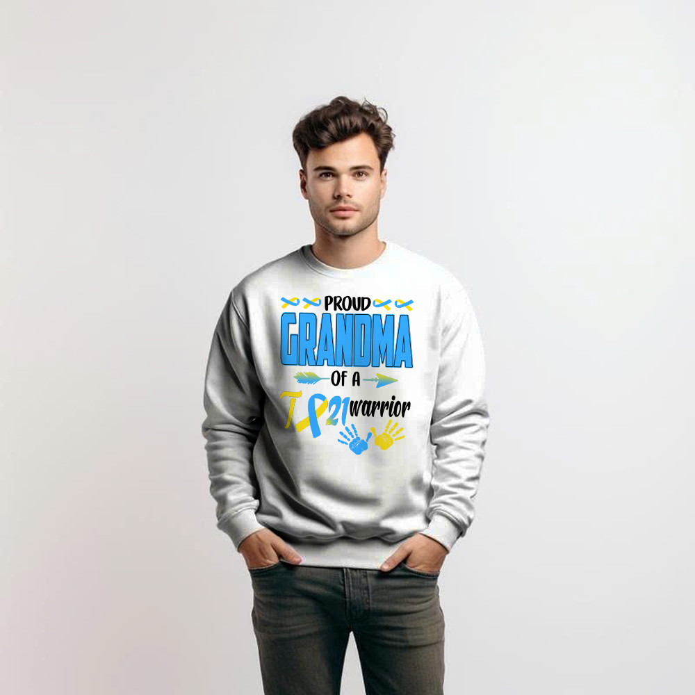 Proud Grandma Of A 21 Warrior Shirt Down Syndrome Awareness Matching Family Sweatshirt Gift